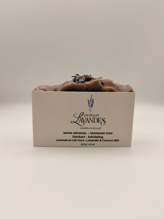 Savon exfoliant lavande et lait de coco